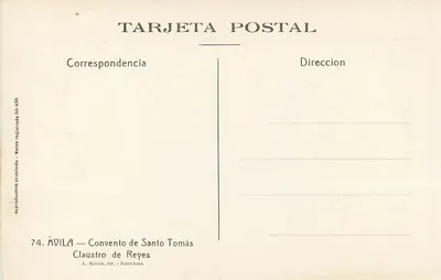 Ávila — Konwent św. Tomasza — Klasztor Królewski — L. Roisin, fot. Barcelona — Rewers
