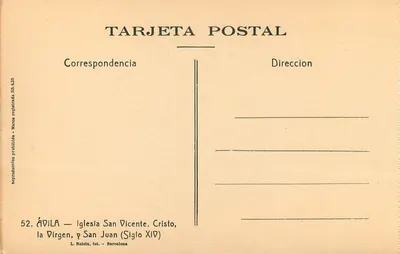 Ávila — Kościół św. Wincentego. Chrystus, Matka Boża i św. Jan (XIV wiek) — L. Roisin, fot. - Barcelona — Rewers
