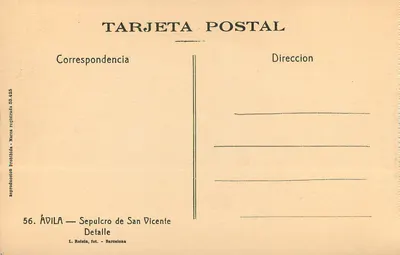 Ávila — Grobowiec św. Wincentego — L. Rolsin, fot. - Barcelona — Rewers