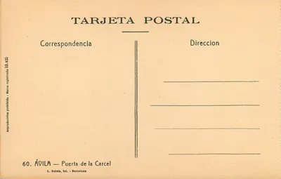 Ávila — Porta więzienne — L. Roisin, fot. - Barcelona — Rewers