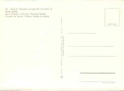 Avila - Główne wejście do Klasztoru Santa Teresa — Garcia Garrabella & Cia. S.R.C. — Rewers