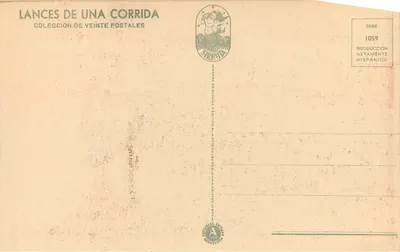 Farol de Rodillas — cena de touro — Lucee, série 1059 — Verso