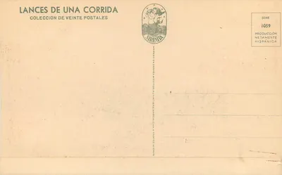 Banderillas — spektakl byczarni — SIRENIA, seria 1059 — Rewers