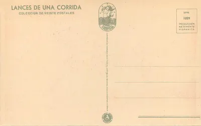 Pase de Rodillas — cena de touro — editor Sirentida, série 1059 — Verso