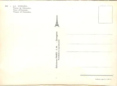La Coruña — Wieża Herkulesa — Éditions J.M. Zaragoza — Rewers