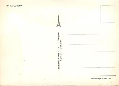 La Coruña — vue de la ville et du port — Éditions J.M. Zaragoza — Rewers