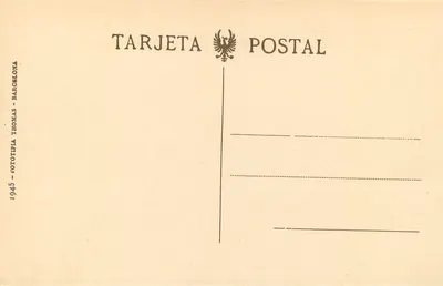 Cádiz. El Campo Sur — vista urbana com edifício com cúpulas — editor Thomas, 1945 — Verso