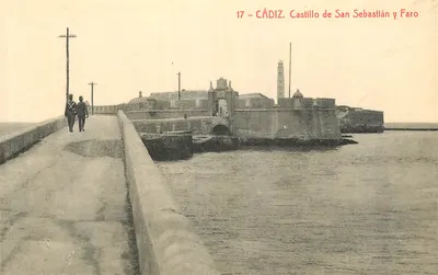 Cádiz - Castelo de San Sebastián e Farol — editor Thomas Thomas, série 17