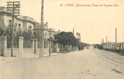 Cádiz (Extramuros) — Paseo de Augusta Julia — Tarjeta Postal Thomas, Barcelona