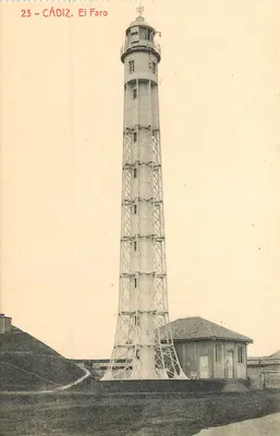 Cádiz - El Faro — farol de Cádiz — editor Fototipia Thomas, Barcelona
