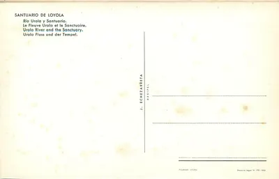 Santuário de Loyola — Rio Urola — J. Echezarreta — Verso