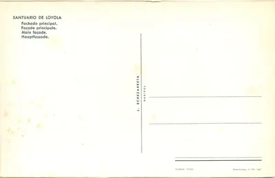 Santuario de Loyola — Główne frontowe — J. Echezarreta, Vitoria — Rewers