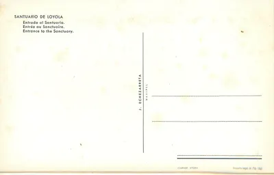 Santuário de Loyola — Echezarreta — Fournier, Vitoria — Verso
