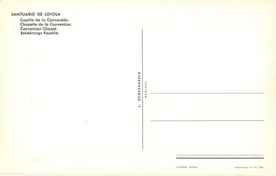 Santuário de Loyola — Capela da Conversão — J. Echezarreta — Verso