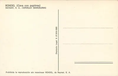 Jaskinia z bąbelkami — Rondel (Cava con pupitres) — Raymat, S.A. - Cervello (Barcelona) — Rewers