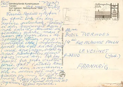 Pejzaż martwy — dzieło Karla Isaksona — Sønderjyllands Kunstmuseum, Tønder — Rewers