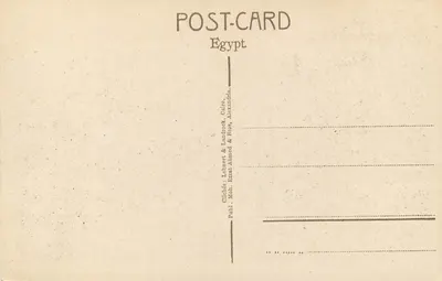 Alexandria. Monumento a Nubar Pacha — editor Letnert & Landrock & Prog, edição 116 — Verso