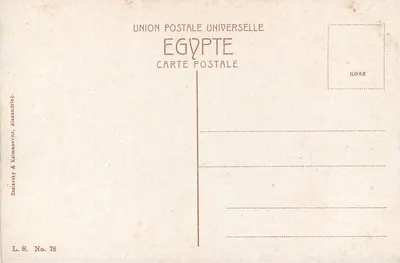 Alexandria - Jardim e Monumento Nubar Pacha — Zasialavsky & Kalmanovitz, série L.S. No. 78 — Verso