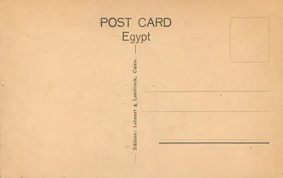 Cairo — La Mosquée d'Aln Tulin — Éditeur Landrock & Lehnert, n° 1061 — Verso