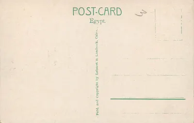 Le Sphinx et la pyramide à Gizeh — Égypte — Éditeur Landrock & Lehner — Verso
