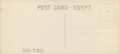 La Esfinge — Egipto — Tarjeta postal — Reverso