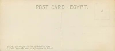 Pirâmides de Gizé — Egito — Carta postal A — Verso