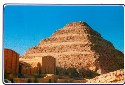 Pirâmide degrada de Zoser — Egito — Editor El-Farana & Brating, n° 201