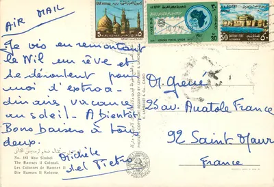 Os Colossos de Ramsés II — Abu Simbel — K. Lambelet & Co. Cairo, n° 181 — Verso