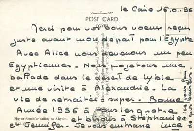 Navios egípcios — 18ª dinastia — Ancient Art Publishers & Lambock, Cairo — Verso