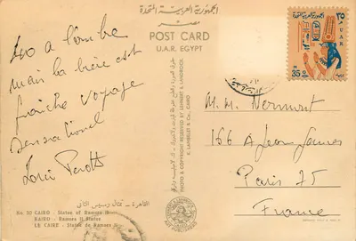 Estátua de Ramsés II — O Cairo — editada por K. Lambelet & Co. n°30 — Verso