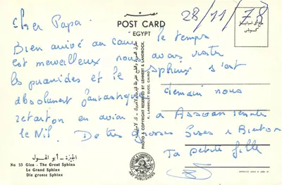 O Grande Esfinge — Gizé — editor K. Lambelet & Landrock, n° 53 — Verso