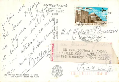 Sfinks w Gizie — Egipcja — Wydawca Charles d'Olonne, nr 508 — Rewers