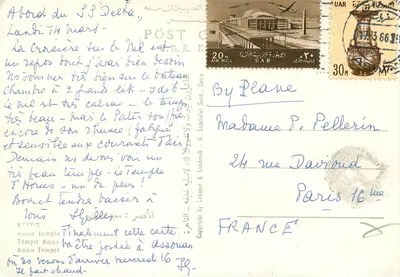 Templo de Amon — Egito — editor K. Landrock & Landrock — Verso