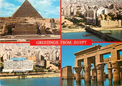 Pirâmides de Gizé, Esfinge, cidade de Caire, templo de Assuã — Saudações do Egito