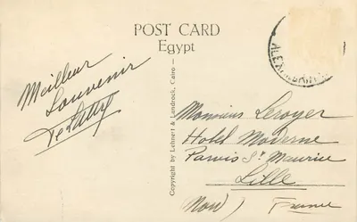 Cairo — A Cidadela — Landrock & Lehner — Verso