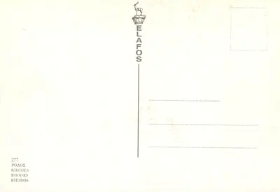 Rodes — Greetings from Rhodes — Editor Elafos, n° 277 — Verso