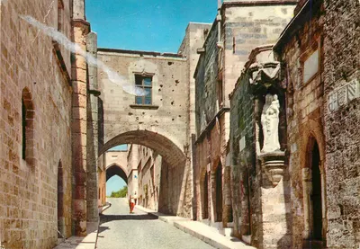 Bilhete postal moderno Rua dos Cavaleiros, Rodes