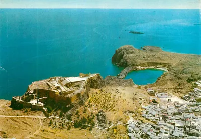 Lindos — Vista geral — Sociedade Elafos Rhodes n°787/66