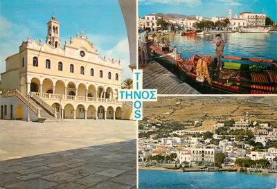 Igreja e porto de Tinos — vista panorâmica — BEN, IZALAS & ZIA O.E.