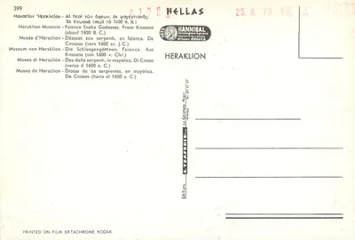 Bogini z wężami — fajencja z Knossos — wydawnictwo Hannibal — Rewers