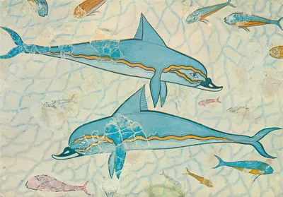 Os Golfinhos — Fresco de Cnossos — Museu de Héraclon