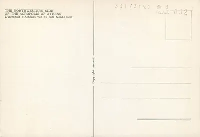 Acropolis van Athene — uitzicht vanaf het noordoosten — V.P. — Achterkant