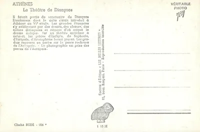 Ateny — Teatr Dionizosa — Société d'Édition « Les Belles Lettres », Paryż — Rewers