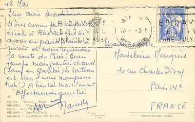 Rhodes — Farol do Carneiro — P. Marzari S.R.L. - Schio — Verso