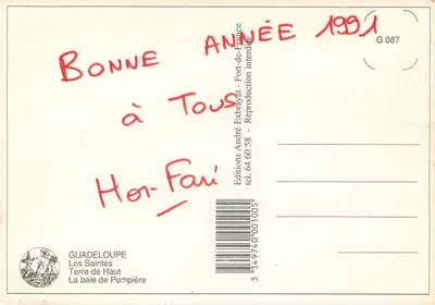 Les Saintes, baie de Pompière — Wydawnictwo André Exbrayat, seria G 087 — Rewers