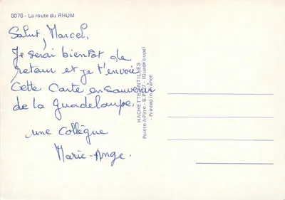 Trasa Rumu — Karaiby — Hachette w Pointe-à-Pitre — Rewers