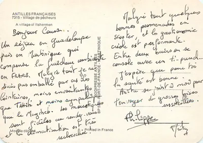Antilhas Francesas — Aldeia de pescadores — IRIS — Verso