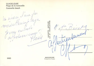Guadalupe — Praia da Caravelle — Hachette - Antilles — Verso