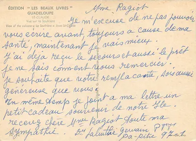 Vista da La Soufrière — Sainte-Luce — Edição « Les Beaux Livres » — Verso
