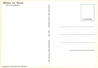 Rhums Guadeloupe — Colagem de marcas e cenas de produção — Comité Guadeloupéen d'Organisation et de Défense du Rhum — Verso